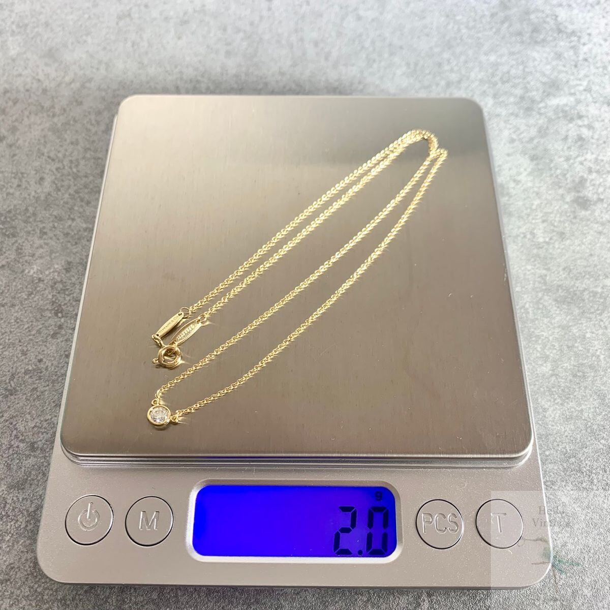 ティファニー 鑑定書付 0.2ct 3EX バイザヤード ネックレス ZC6e