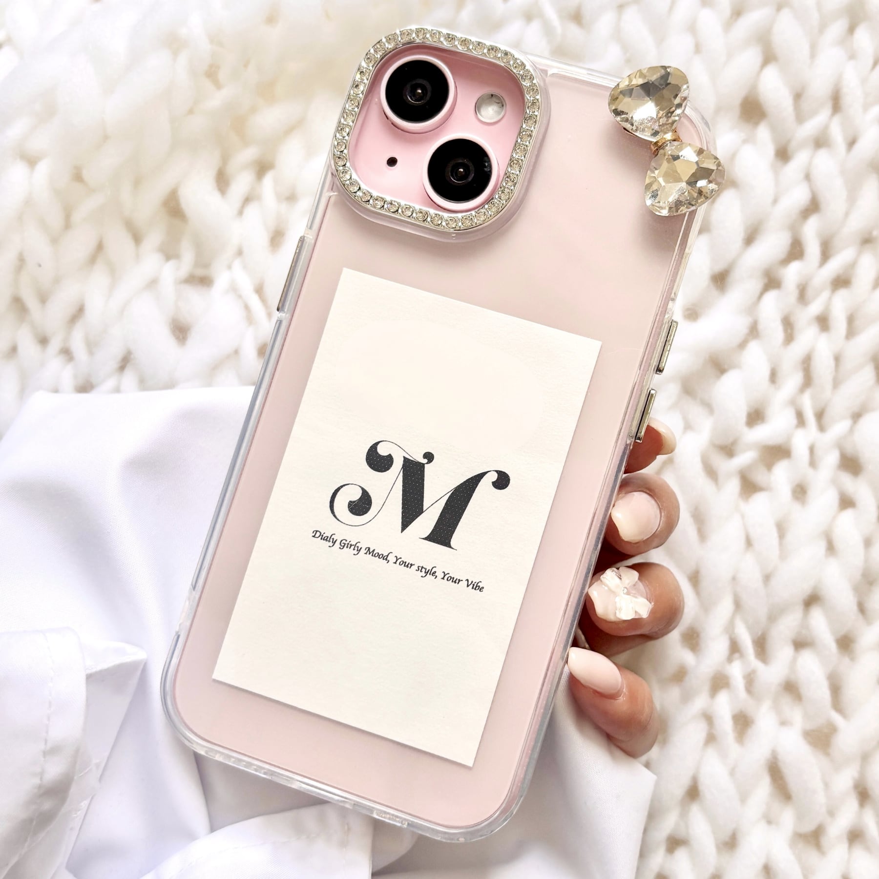 グロウジュエルリボンクリアiPhoneケース