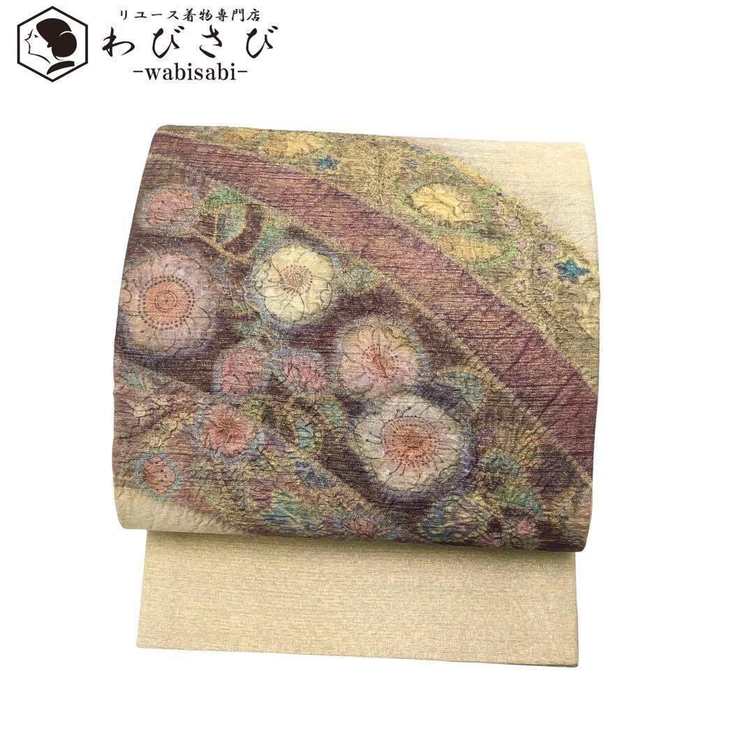 袋帯 作家物 美しい辻が花模様 蒸栗色 O-3512 | リユース着物わびさび 