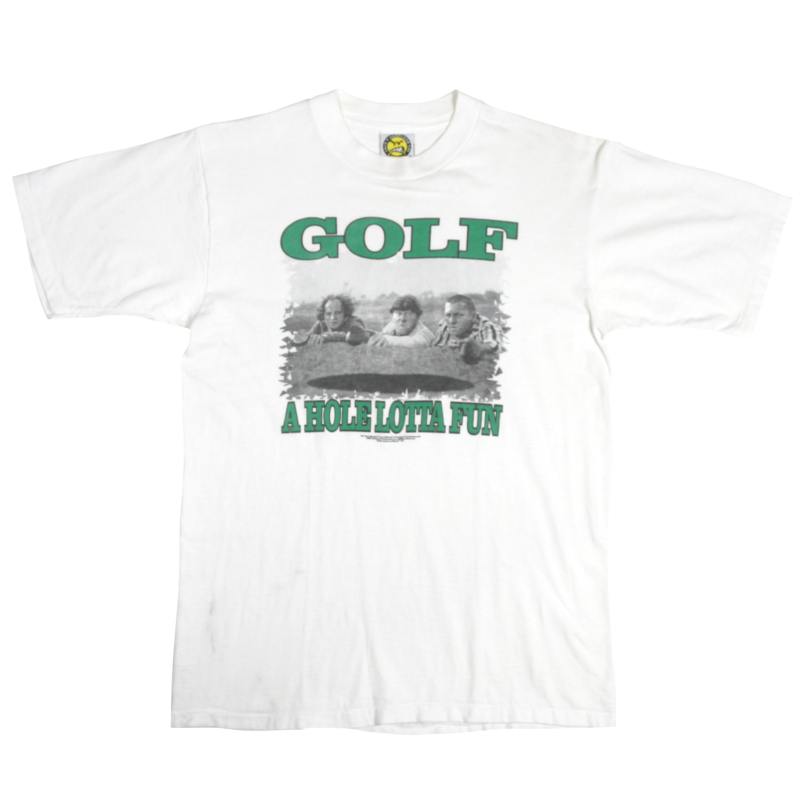 USED【L】Vintage 90s Movie The Three Stooges Golf A HOLE LOTTA FUN 三ばか大将 Tee / BALZOUT ©️1997