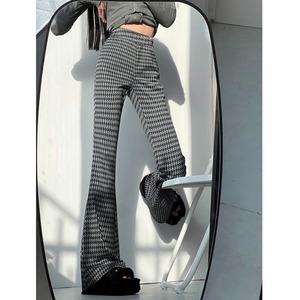 houndstooth slim flare pants la0397