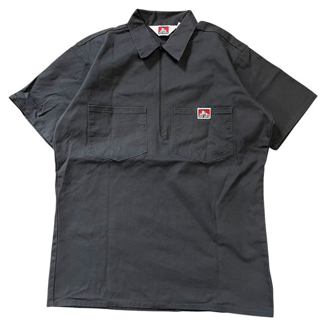 90s BEN DAVIS ハーフジップ S/S ワークシャツ