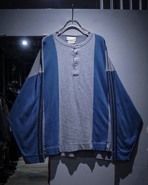 【add (C) vintage】80's “adidas” Euro Vintage Henley Neck L/S T-Shirt