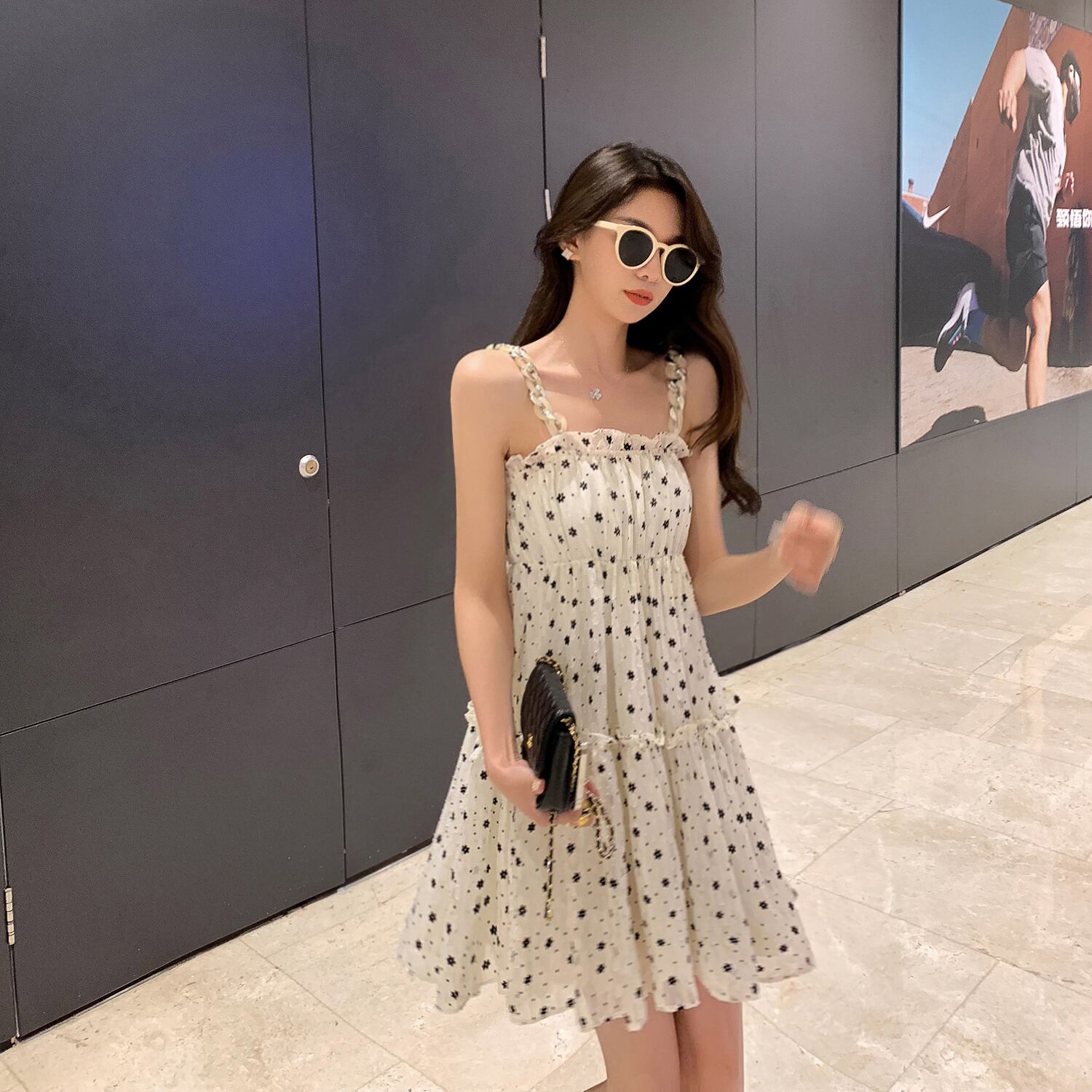 ドレス サマーホワイトプリントAラインスカート 夏物 ビーチ 6Du_Shop_Women44471692114