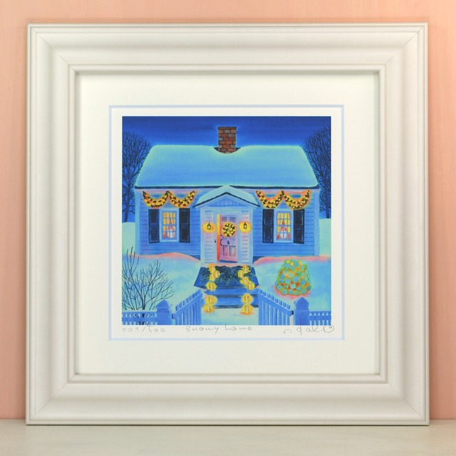 栗乃木ハルミ「snowy home」 Lタイプ　絵画・ 額入りアート