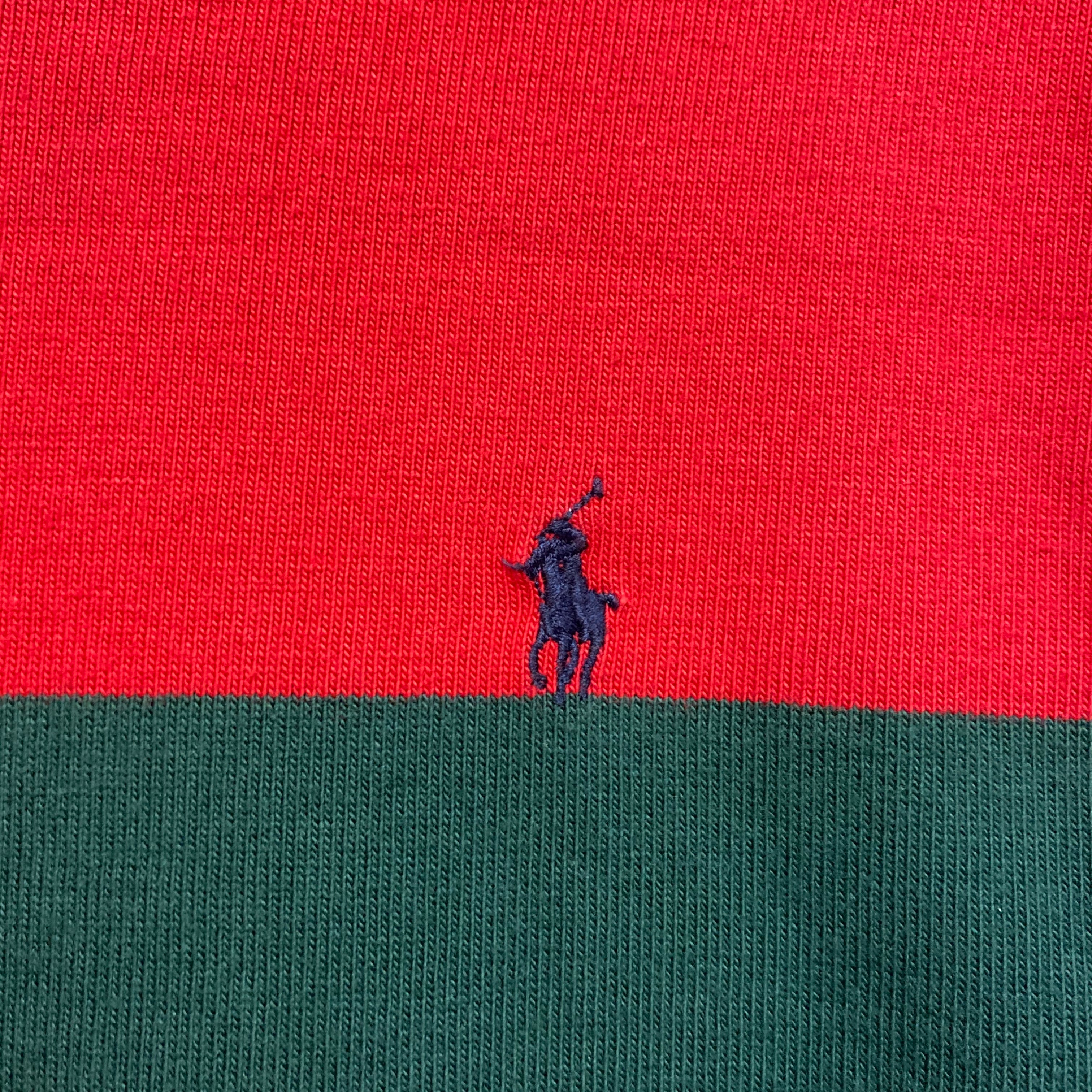 90's Ralph lauren ラルフローレン ボーダー スウェット 緑赤 USA製 Ralph Lauren ラルフローレン マルチボーダー スウェット