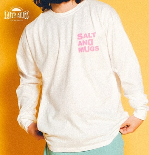 ソルトアンドマグス Tシャツ 長袖 ロンT メンズ SALT&MUGS TROPICAL LS TEE WHITE