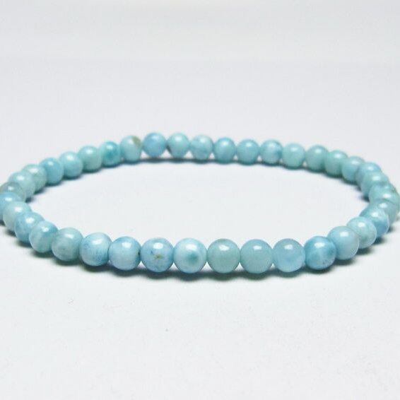 ラリマー ブレスレット 5mm メール便可 一点物 111-50955