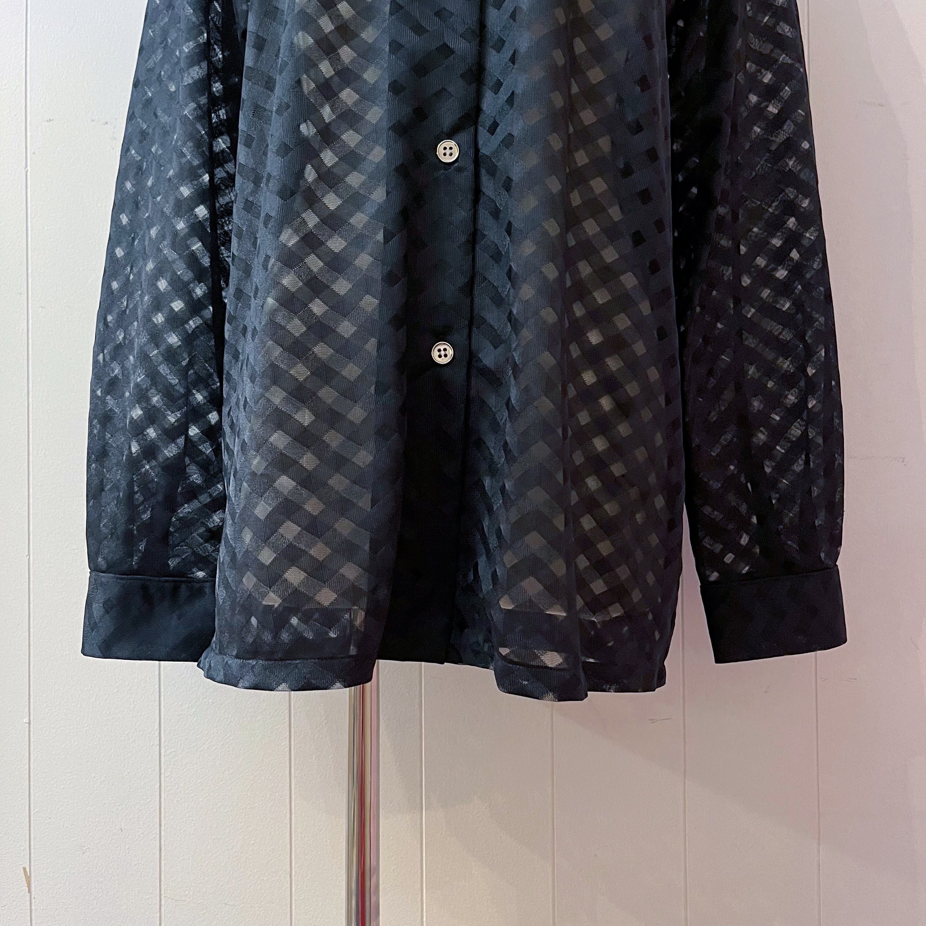 black sheer check shirt