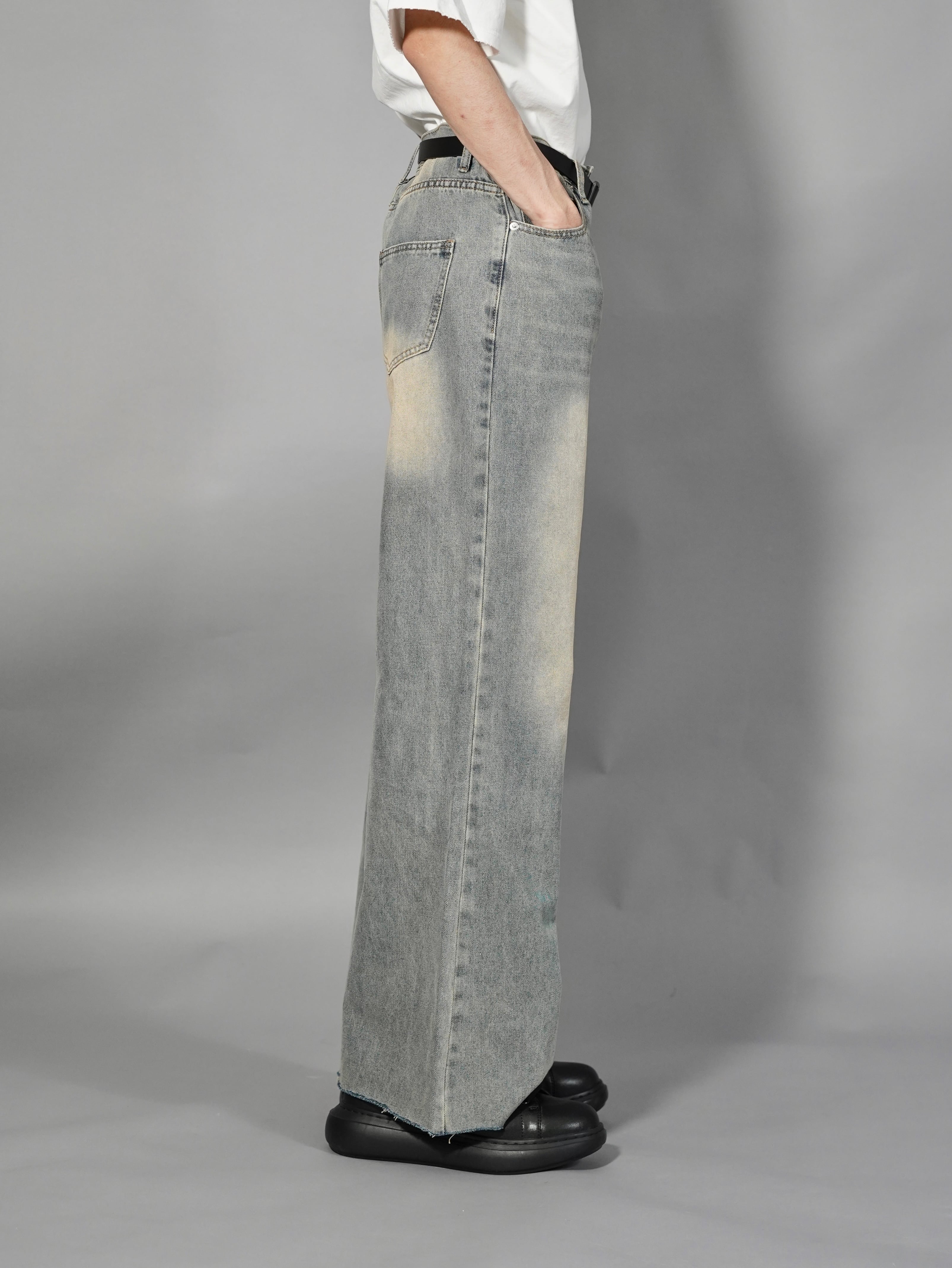 ALUDE SELECT】raw fringe hem denim pants（2color） | 【ALUDE】韓国