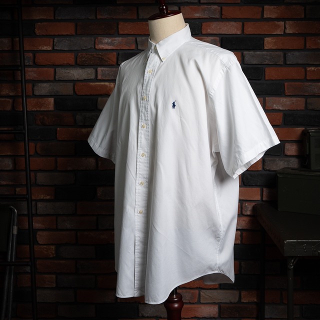 【XX-LARGE】Ralph Lauren Short Sleeve Cotton BD Shirt "CLASSIC FIT" ラルフローレン ユーズド 半袖 ボタンダウンシャツ No.105