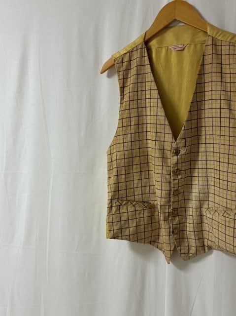 1950~60's Check Pattern Corduroy Dress Vest