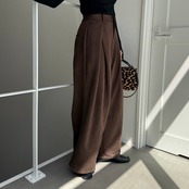 ピーチスキンワイドタックPT/ブラウン