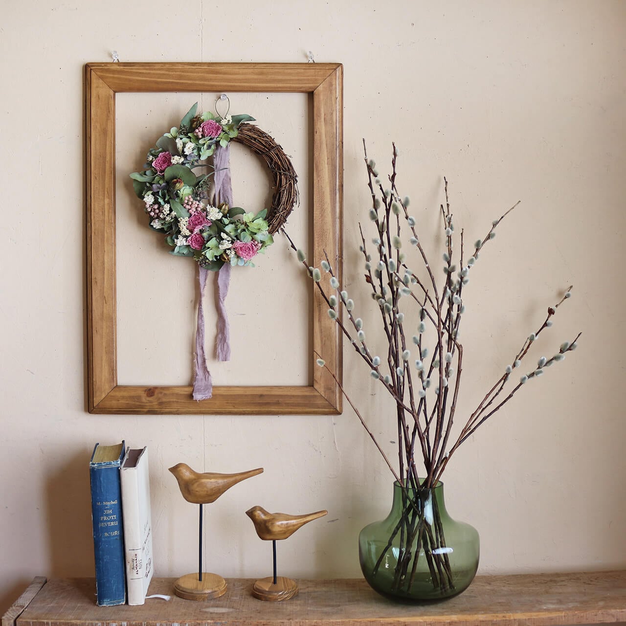 カラーガラスのフラワーベース シンパー グリーン ＊ 花瓶 ガラス