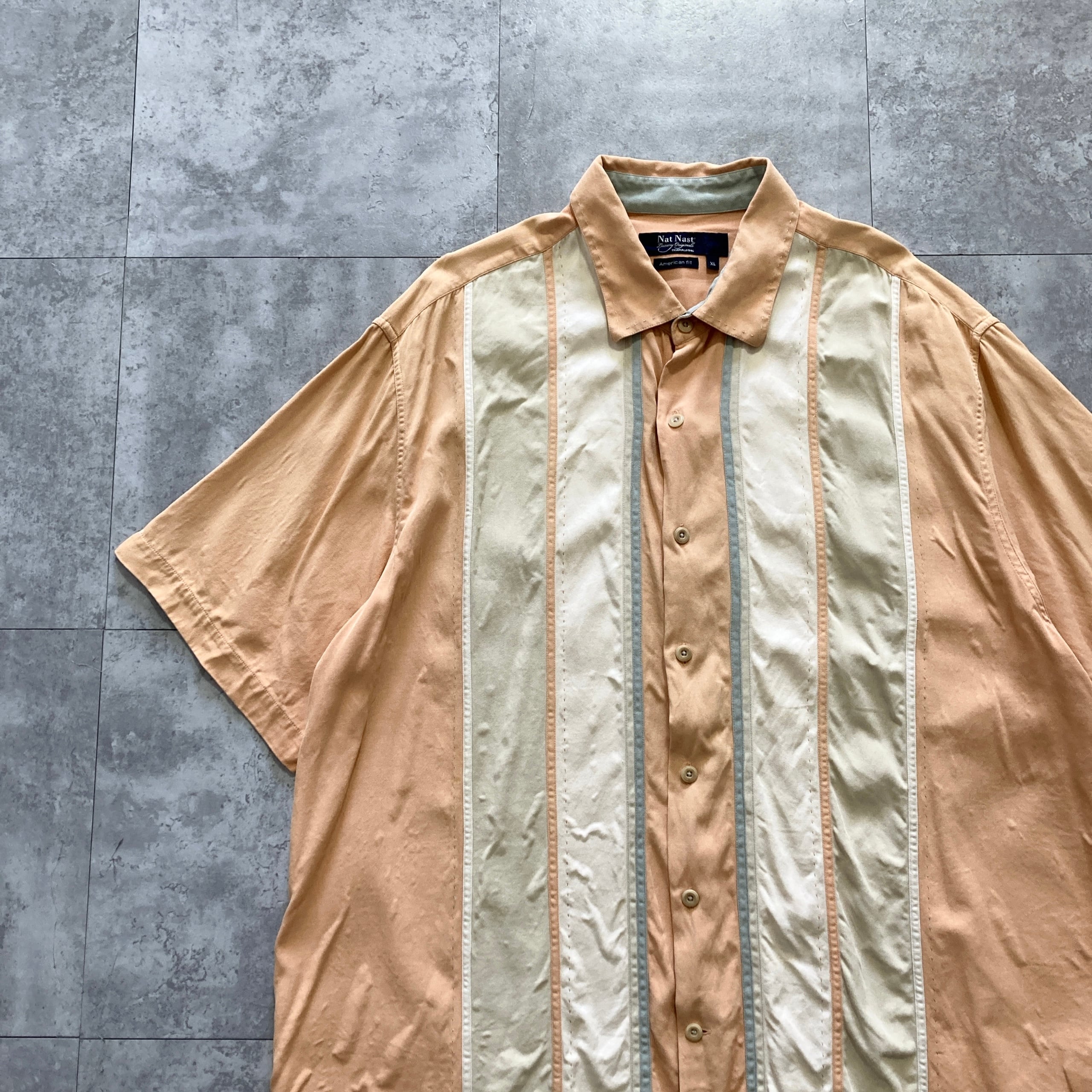 Size.M】Tommy Bahama トミーバハマ シルク100% 総柄 開襟シャツ