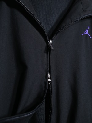 ”JORDAN”  purple piping t design double- zip track jacket
