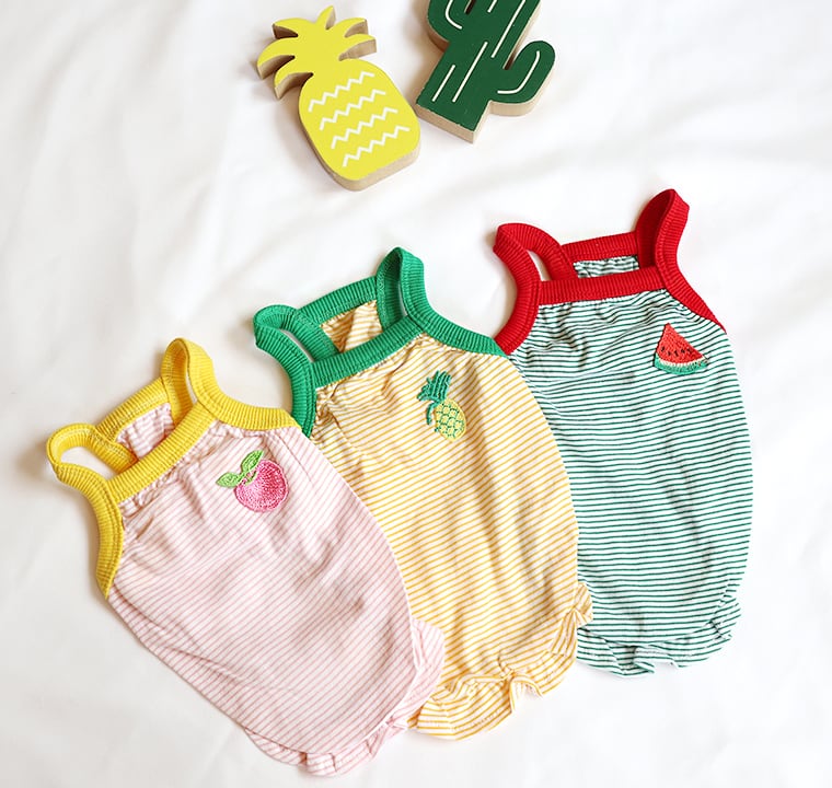 【SALE】フルーツタンクトップ S ~ XL 3color / 犬服 ドッグウェア 犬の服 春夏 ペット洋服 top47