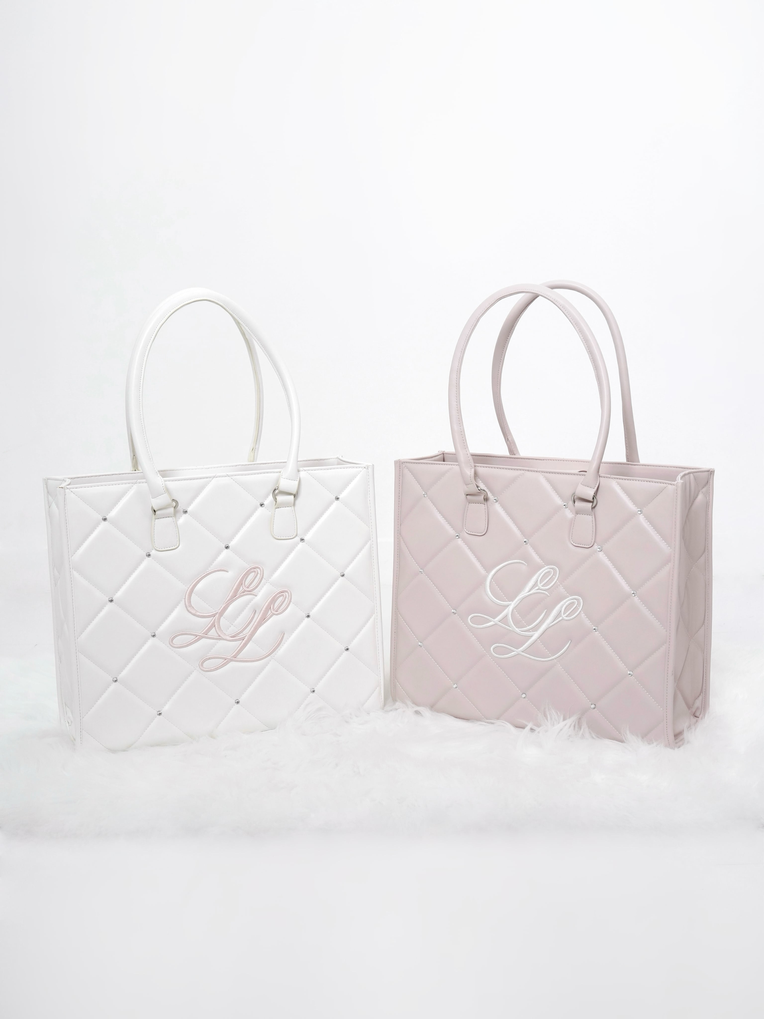 Lumignon quilting tote bag【ホワイト/ピンク】 | Lumignon