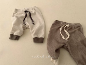 【valu bebe】2トーンバイカラーリブパンツ ブラウン 60〜90cm