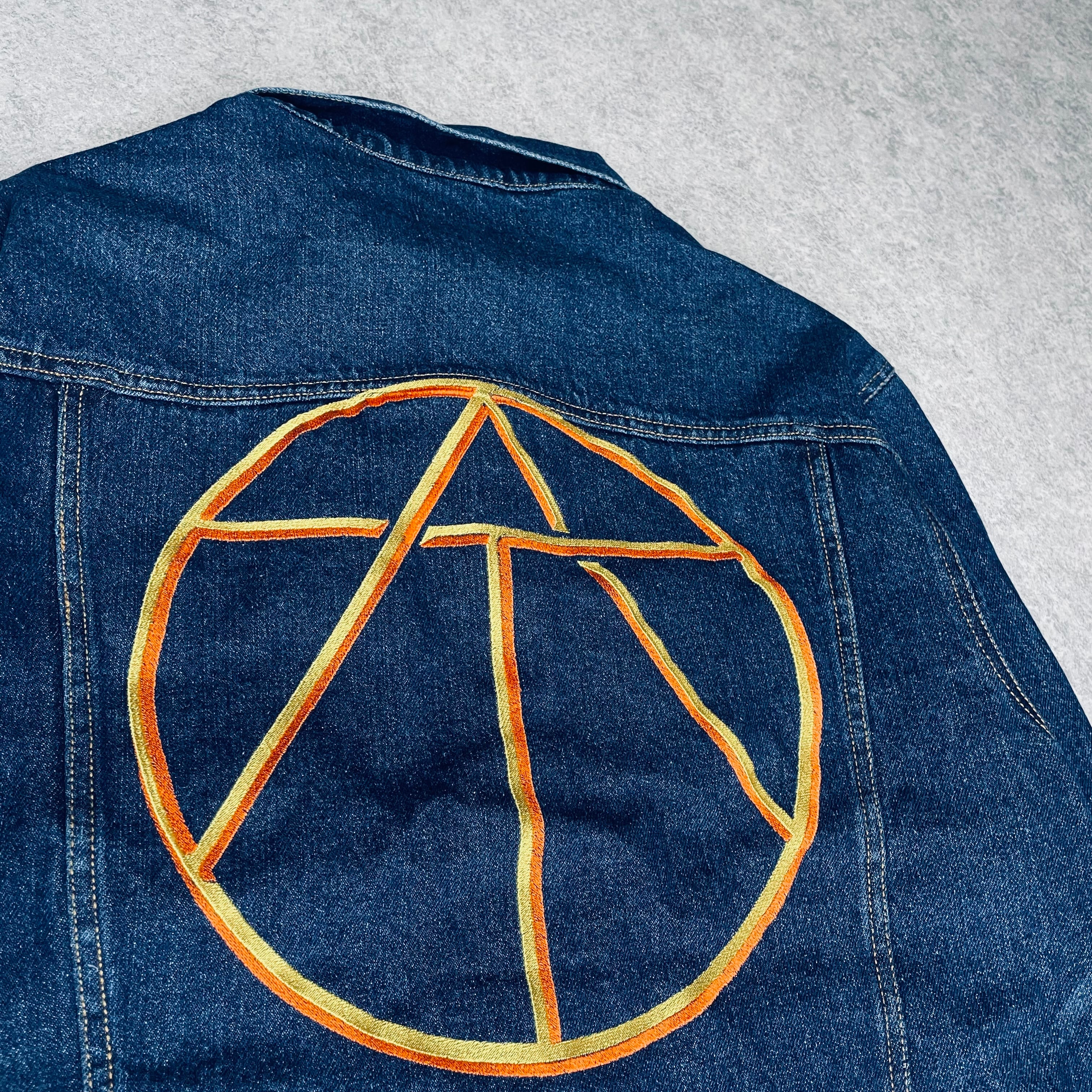 Denim Jacket-emblem logo- | three angles store