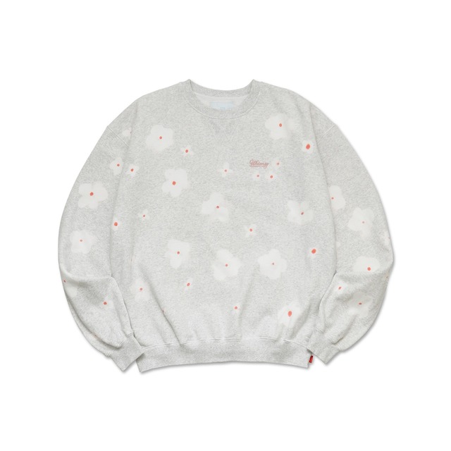 WHIMSY / FLOWER TIE-DYE CREWNECK / GREY