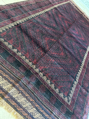 手織りアフガニスタン絨毯・②-9＊ビンテージ☆バルーチ族