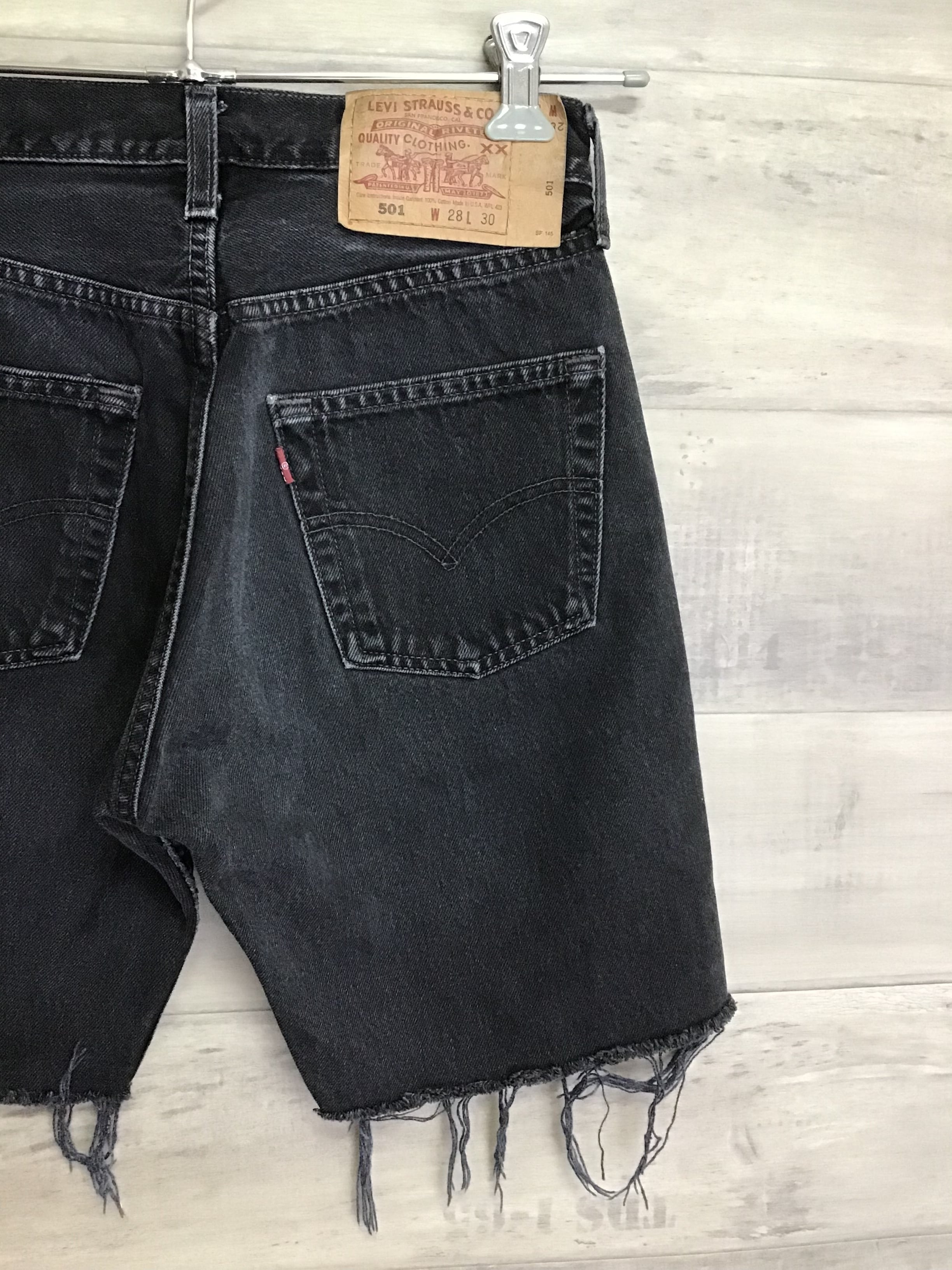 Z3479 W28 アメリカ製 Levi's リーバイス 501 ブラック デニム カット ...