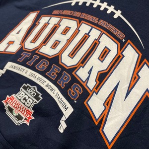 【GILDAN】カレッジ スウェット パーカー フーディ オーバーン大学 auburn university football TIGERS アーチロゴ M US古着