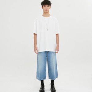 [MOONSUN] UNISEX, Argyle Hole Sleeve T-shirt / White 正規品 韓国ブランド 韓国ファッション 韓国代行 ブランド Tシャツ