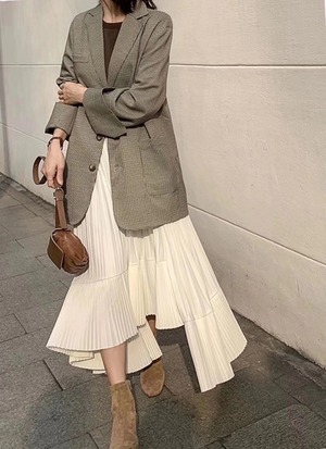 アシンメトリープリーツスカート　AJ11394-1618