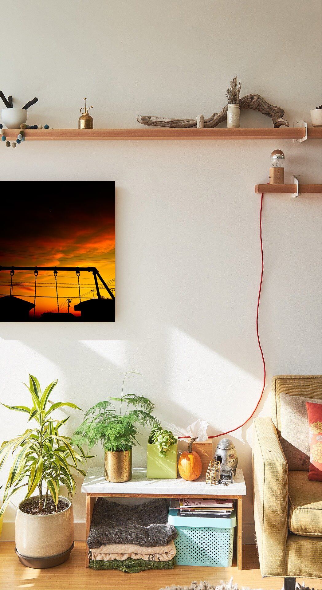 あの頃の公園 北欧発祥の正方形キャンバスプリント・ファブリック