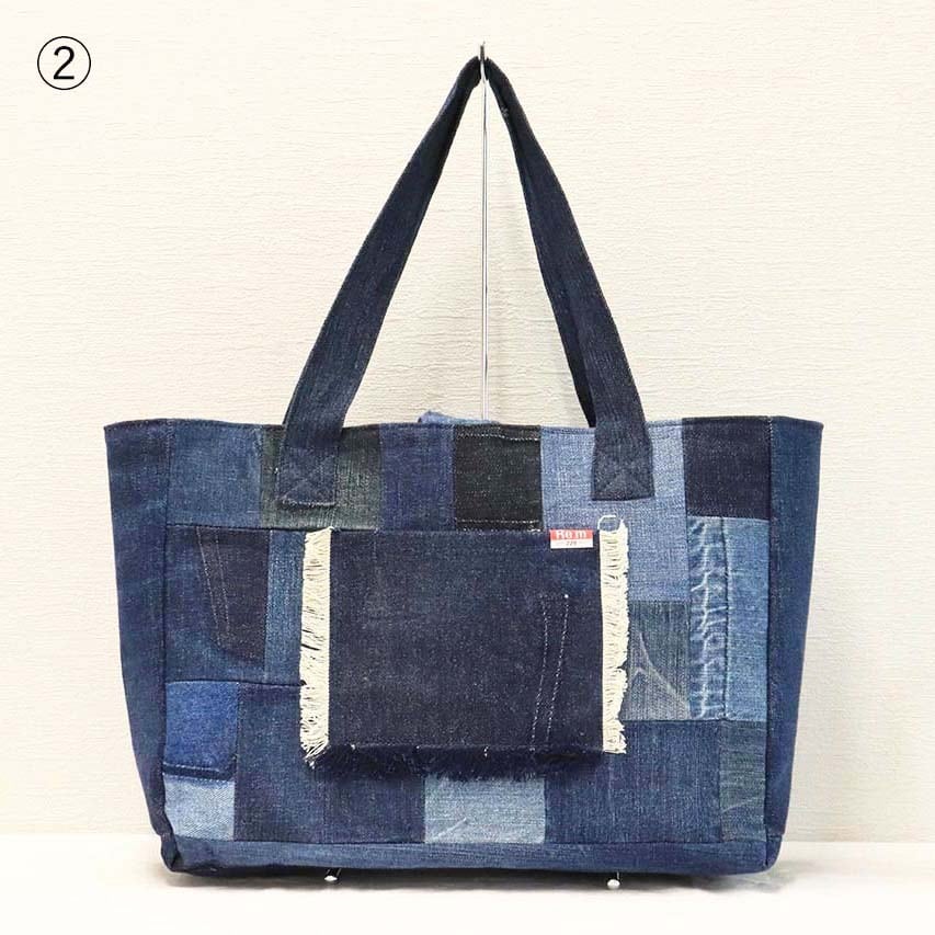 パッチワークフリンジトート リメイクデニム バリエーション | リム
