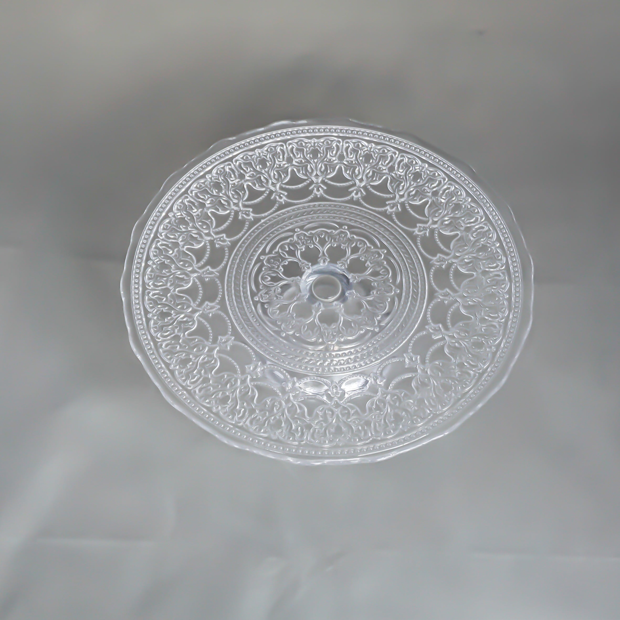 ケーキスタンド アラベスク柄ガラスケーキスタンド