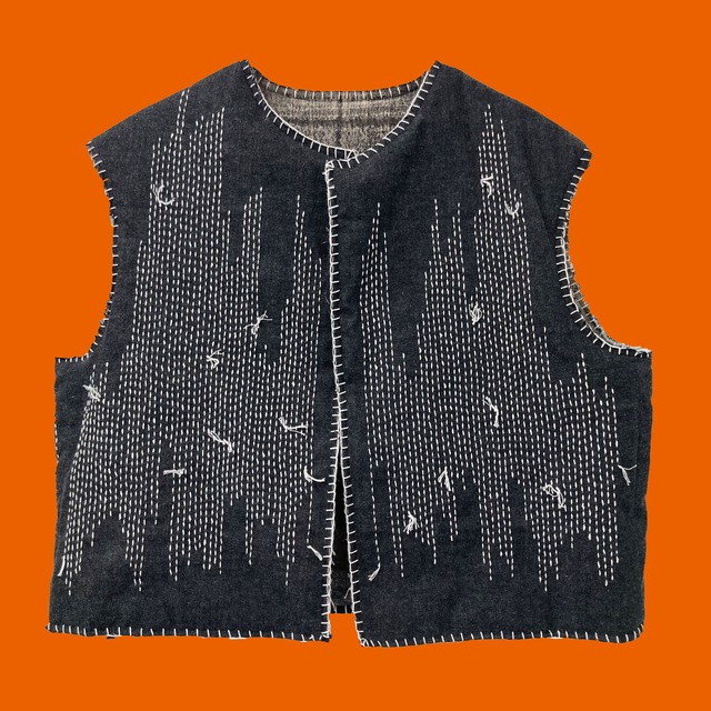 Reversible vest - sashiko