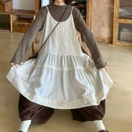 裾タックワイドパンツ ・12243