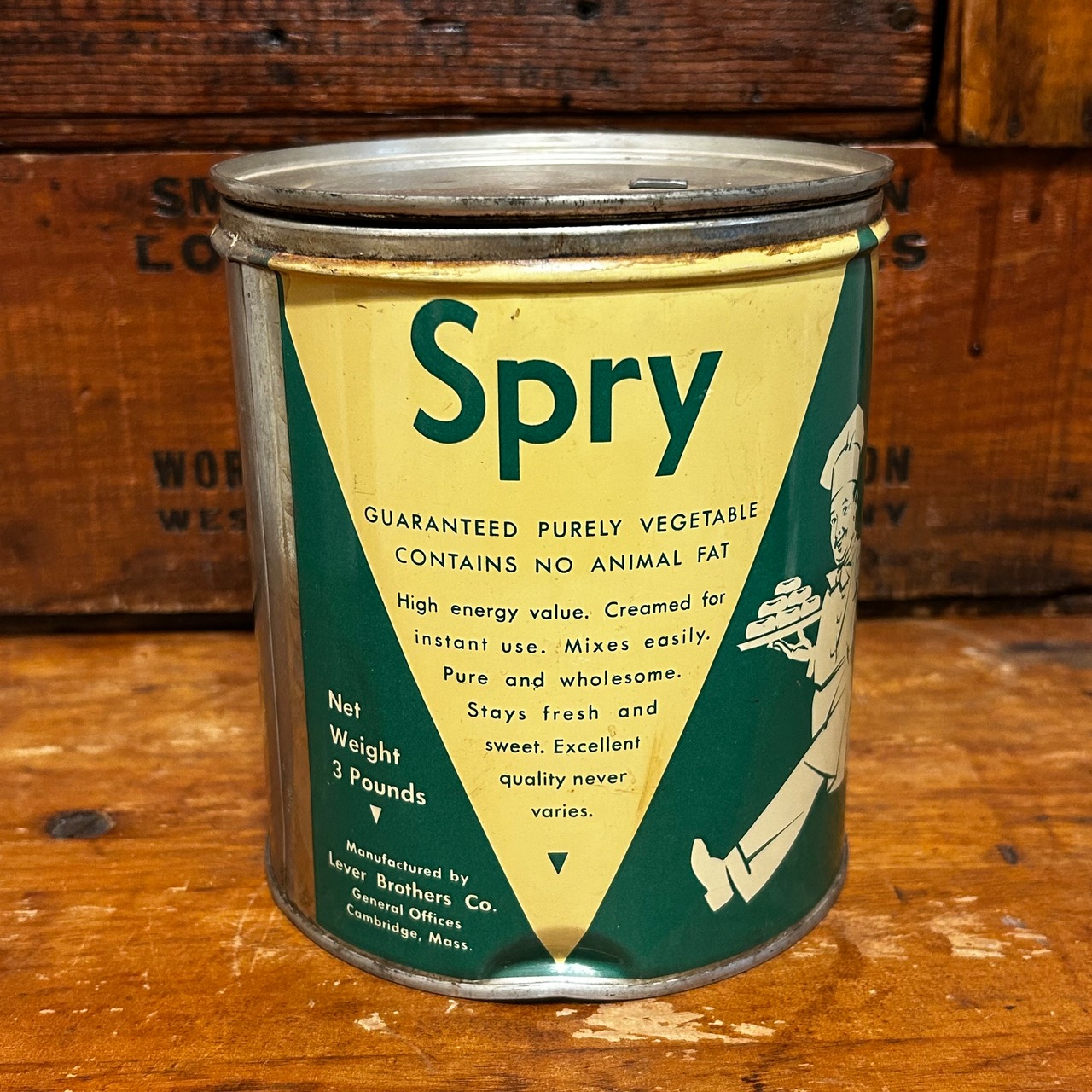 Spry ショートニング缶 1940年代 T-357