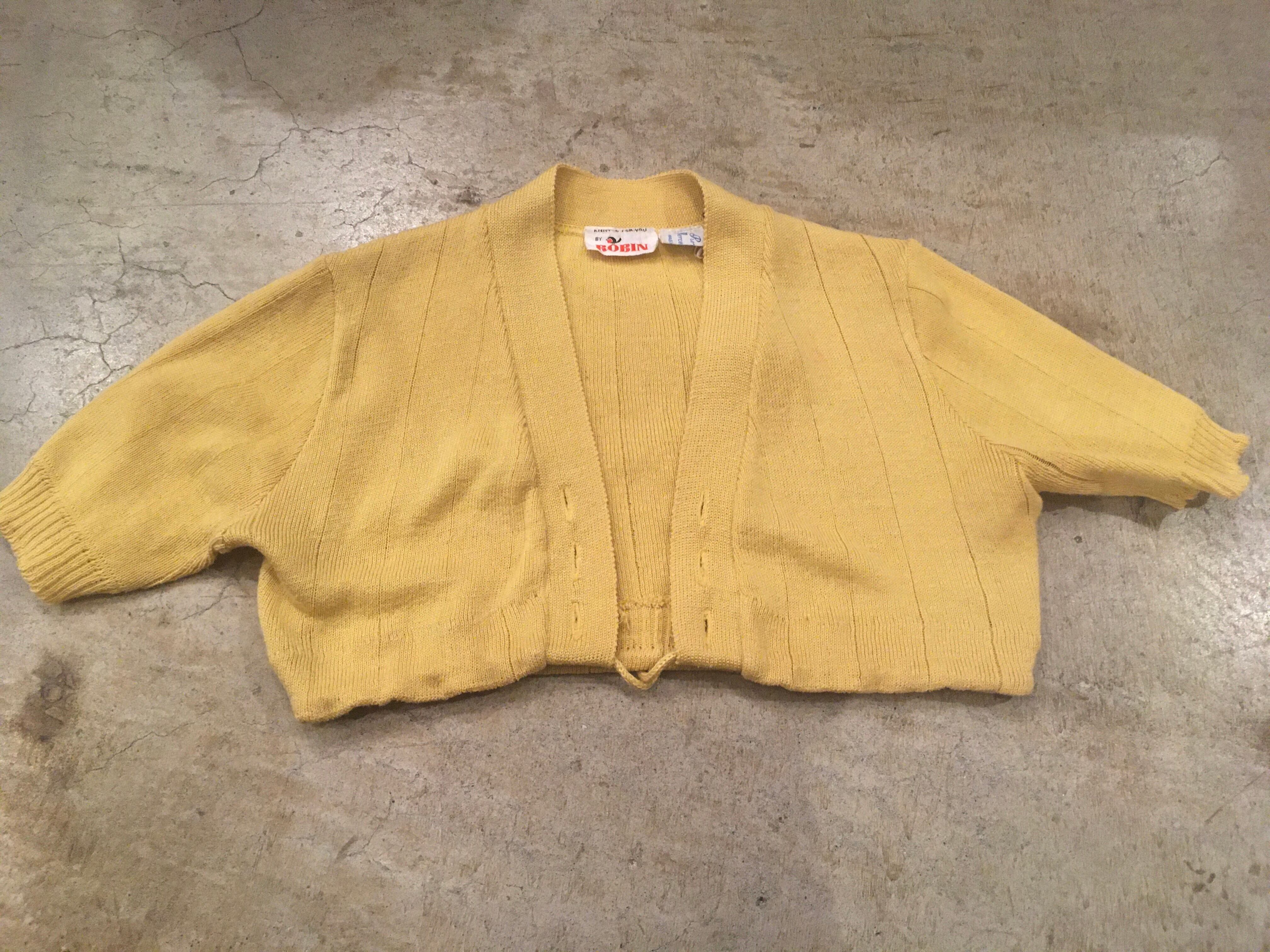 YELLOW KNIT SHORT BOLERO JANTIQUES