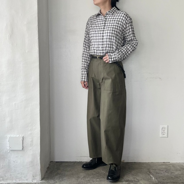 Liyoca　コットンシャーリングチェックシャツ