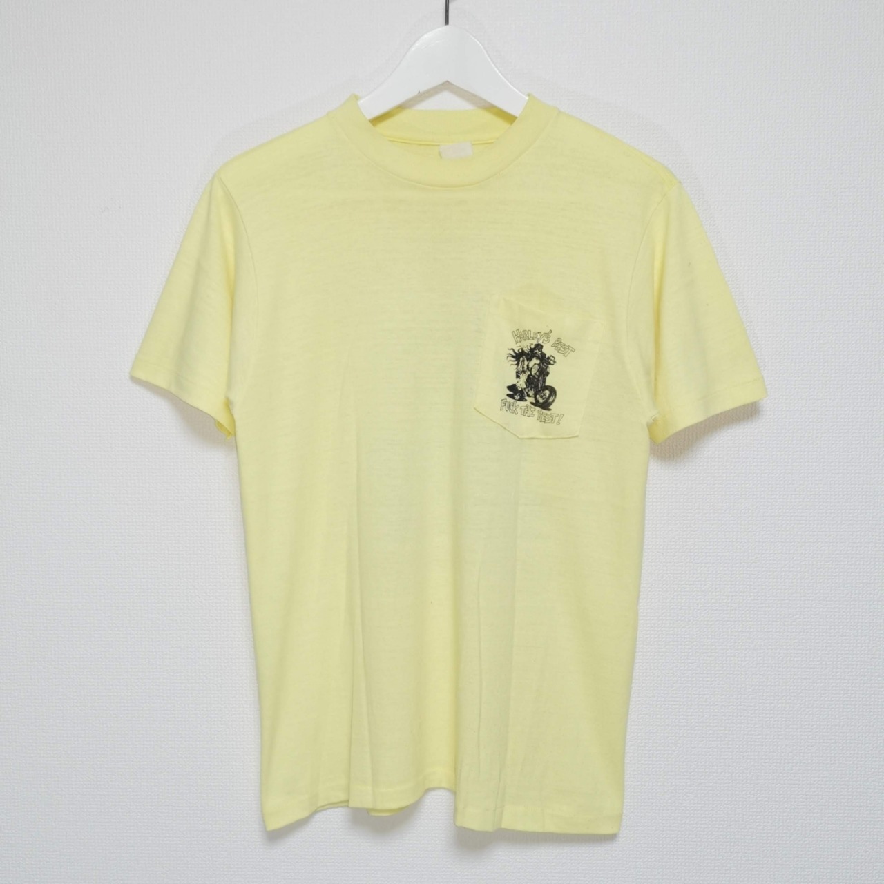 送料無料 M 80s ハーレー HARLEY DAVIDSON Tシャツ ポケT USA製 