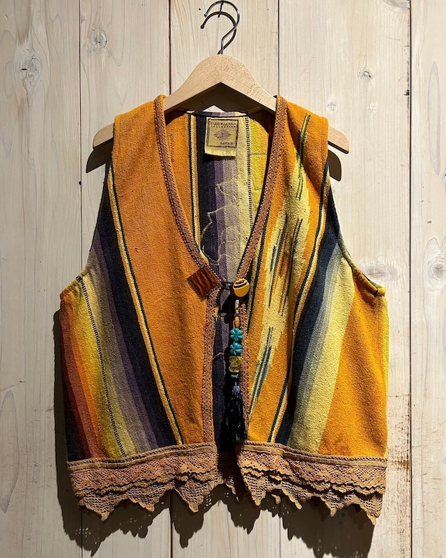 【a.k.a.C.a.k.a vintage】Ethnic Design Botanical Embroidery Vintage Vest