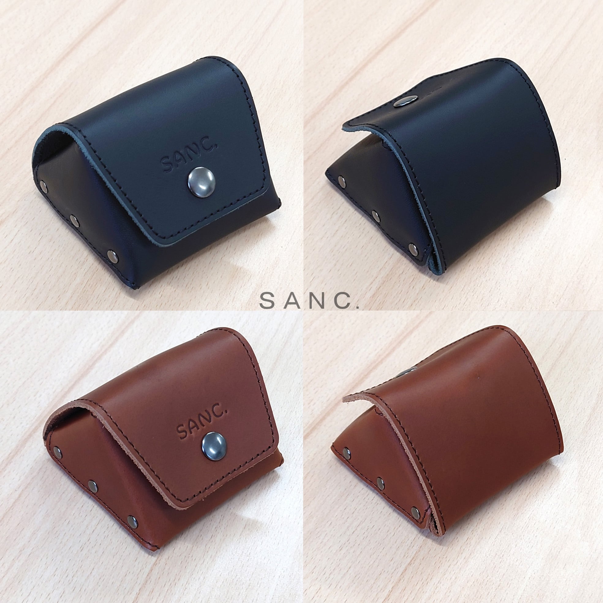 薪割クサビ（本革ケースセット） ブラック 牛革 レザー SANC. | SANC.