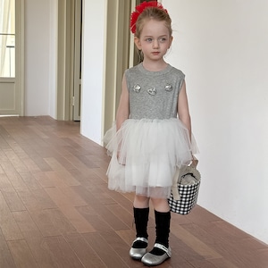 夏ローズチュールワンピース