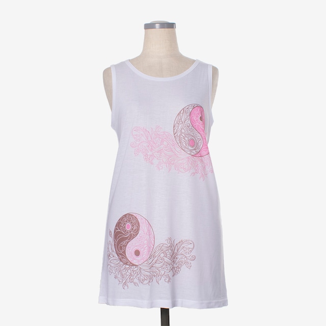 ヨガプリントタンク 陰陽１　Yoga Print tank top Ying Yang1