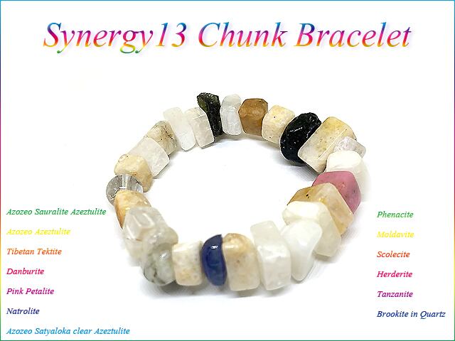 シナジー13チャンクブレスレット(サウラライト・アゼツライトベース)