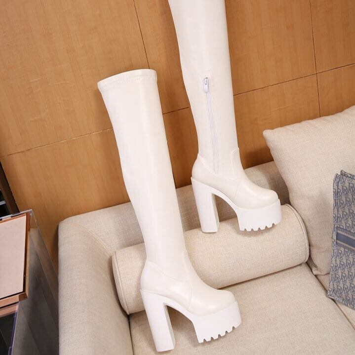 美脚厚底ニーハイブーツ14cm | 厚底シューズ・レディースシューズの