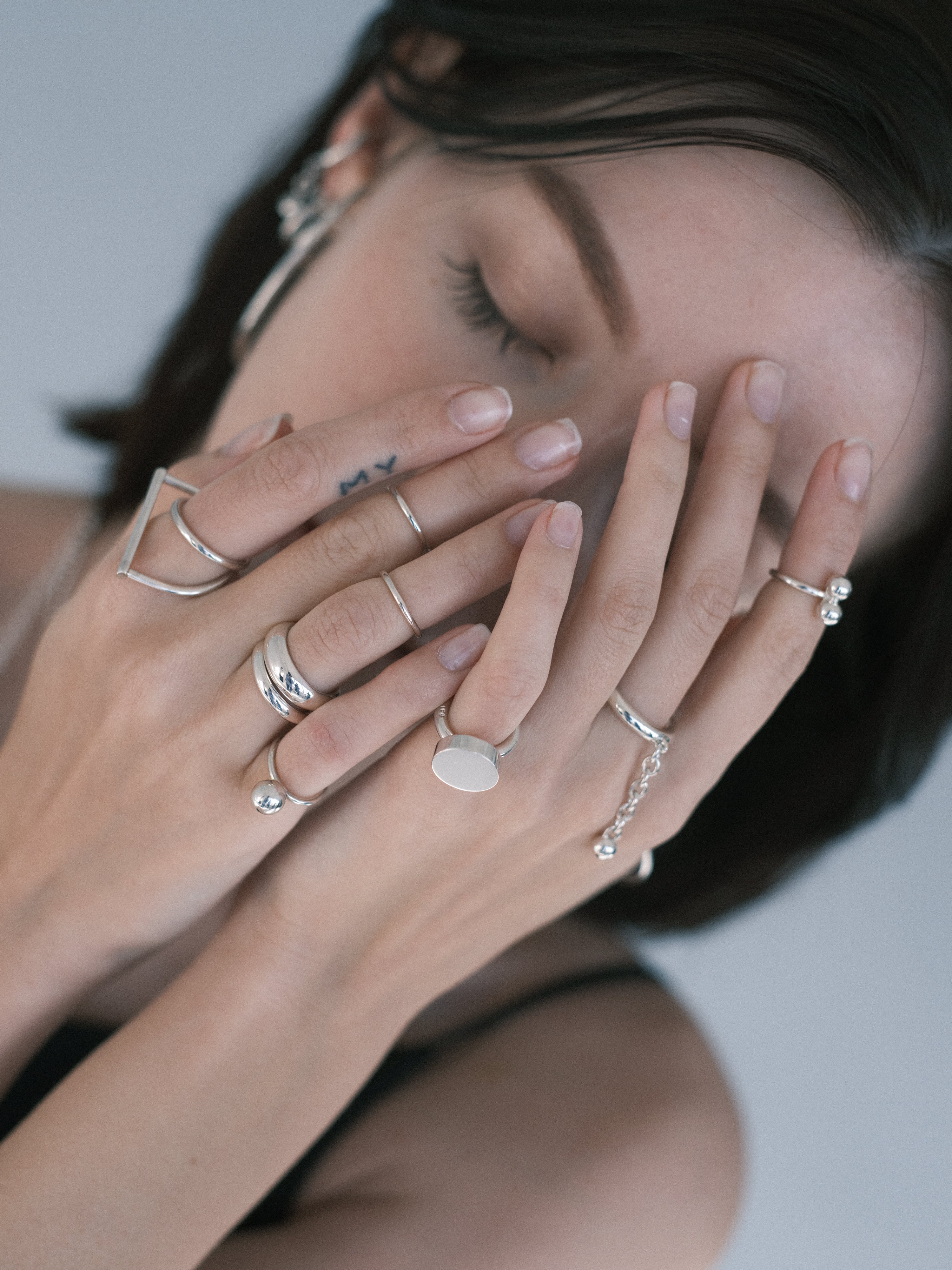 IF8 シルバー リング 平らなトップ IF8 シルバー リング 平らなトップ