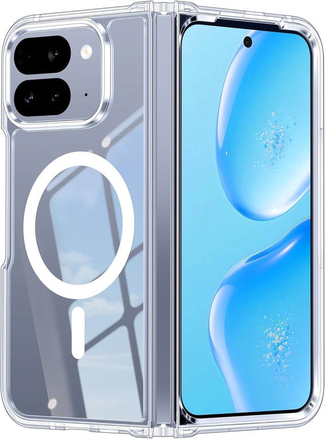 [Magsafe対応・指紋ゼロ] Google Pixel 10 Pro Fold ケース Magsafe対応 HILEGENER ピクセル10 プロ フォールド ケース マグネット搭載 透明 耐衝撃 米軍MIL規格 黄変防止 指紋防止 ワイヤレス充電対応カバー クリア