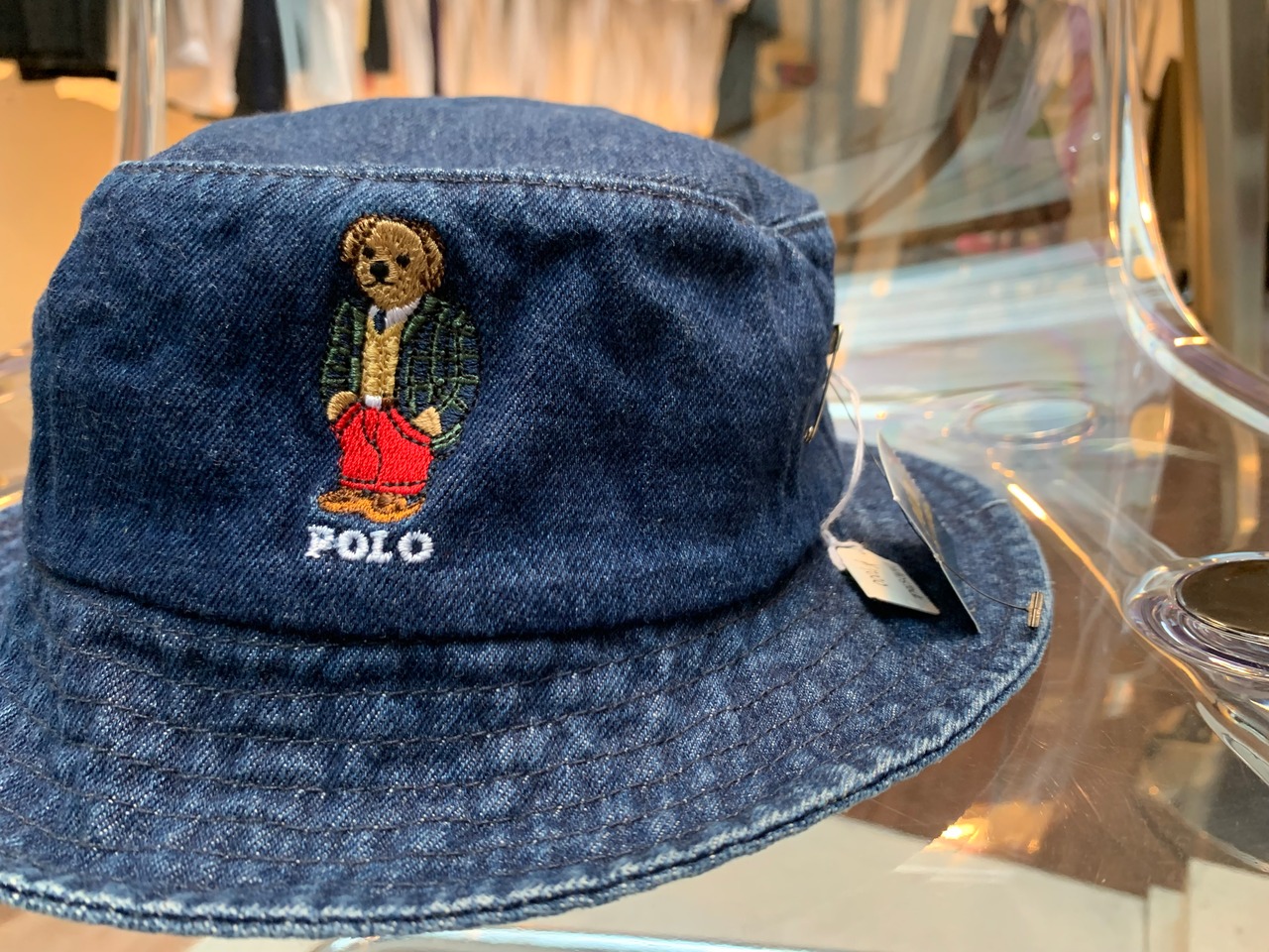 希少 90s 毛深く ラルフローレン 刺繍バケットハット