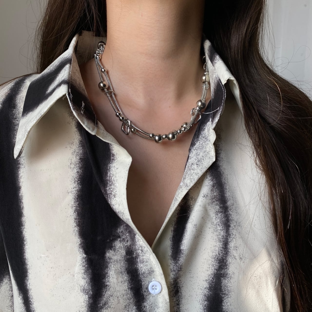 Beads Heart Charm Necklace 00924