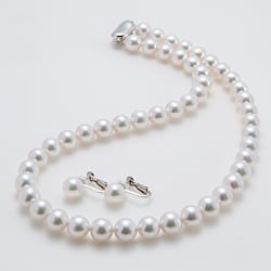 オーロラ花珠真珠ネックレス・イヤリングセット